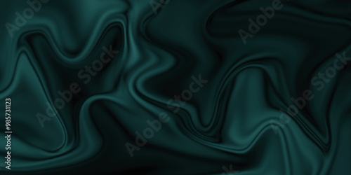 Luxury waves cloth blue silk and fabric. Soft wave flowing curtain smooth satin silk. Abstract background luxury cloth or liquid wave silk satin background.