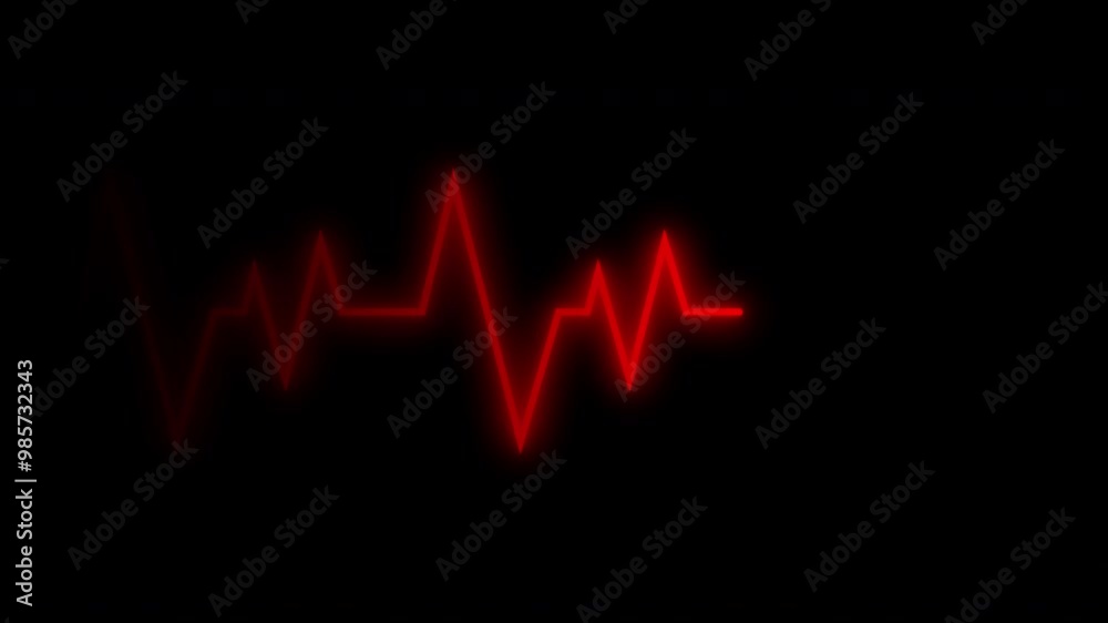 Red Neon Heart Beat Animation Background Red Neon Heart Beat Animation Background