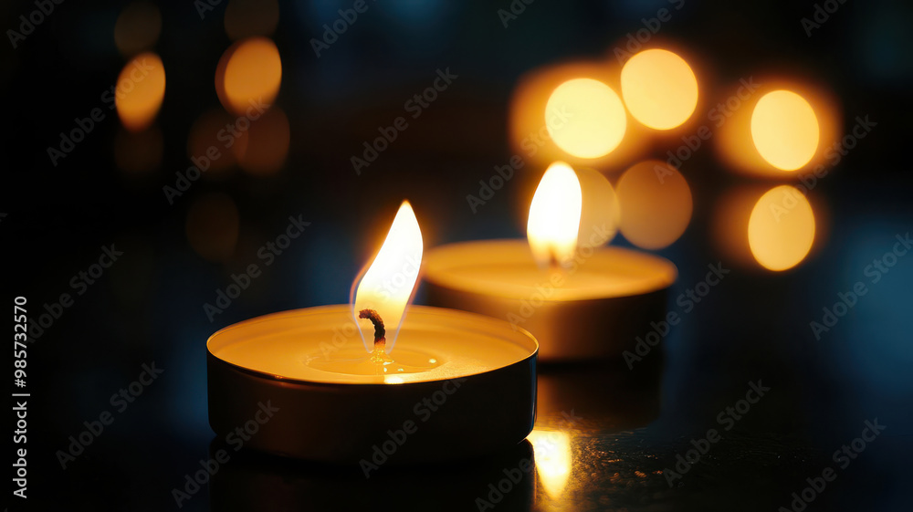 Glowing candles in a dark room, creating a warm and intimate atmosphere, cozy glowtime, peaceful and relaxing Glowing candles in a dark room, creating a warm and intimate atmosphere, cozy glowtime, peaceful and relaxing