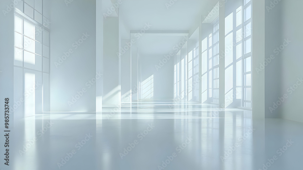White Modern Interior Design 3D Illustration White Modern Interior Design 3D Illustration