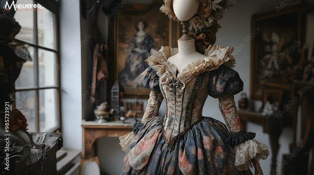 Fototapeta premium Creative Homemade Costume Display in Historic Setting