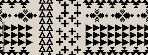 Navajo tribal vector pattern. Native American ornament. Ethnic South Western decor style. Boho geometric ornament.Ikat floral paisley embroidery blanket, rug. Woven carpet