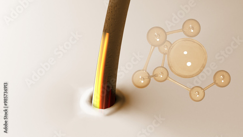 Nourish the hair and condition the hair to make it smooth and shiny. 3D rendering work.