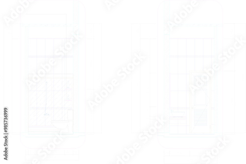 Vector sketch illustration silhouette design architectural engineering drawing of modern bathroom interior with toiletries