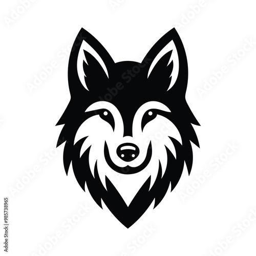 Starlit Howler Wolf Head Silhouette 