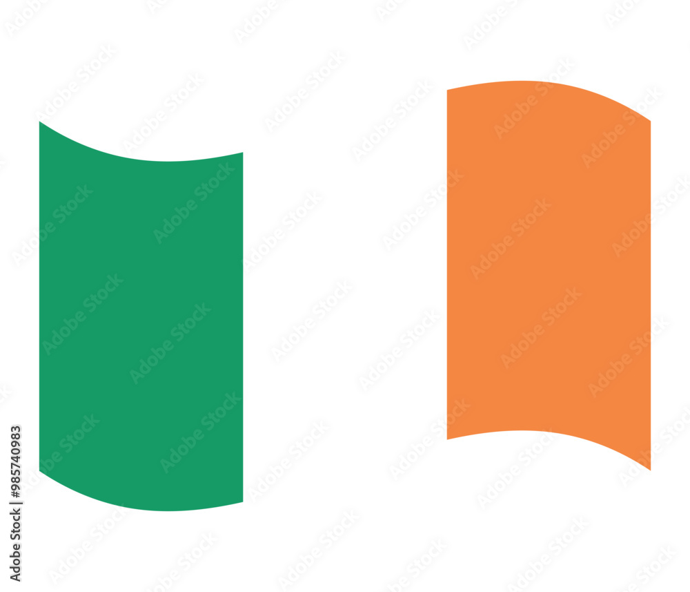 Waving flag of Ireland isolated on white background. Vector illustration Waving flag of Ireland isolated on white background. Vector illustration