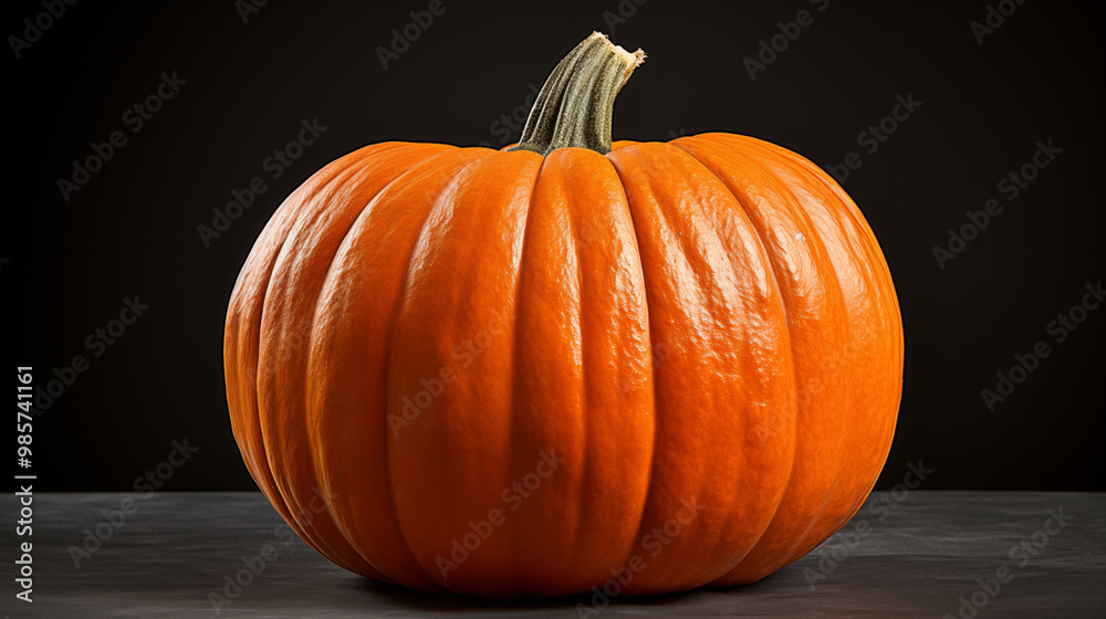 Obraz premium pumpkin isolated on black background. Pumpkin in darkness. Halloween concept.