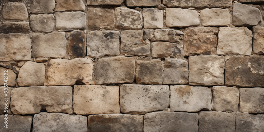 Fototapeta premium Stone Wall Texture Rough Masonry Background