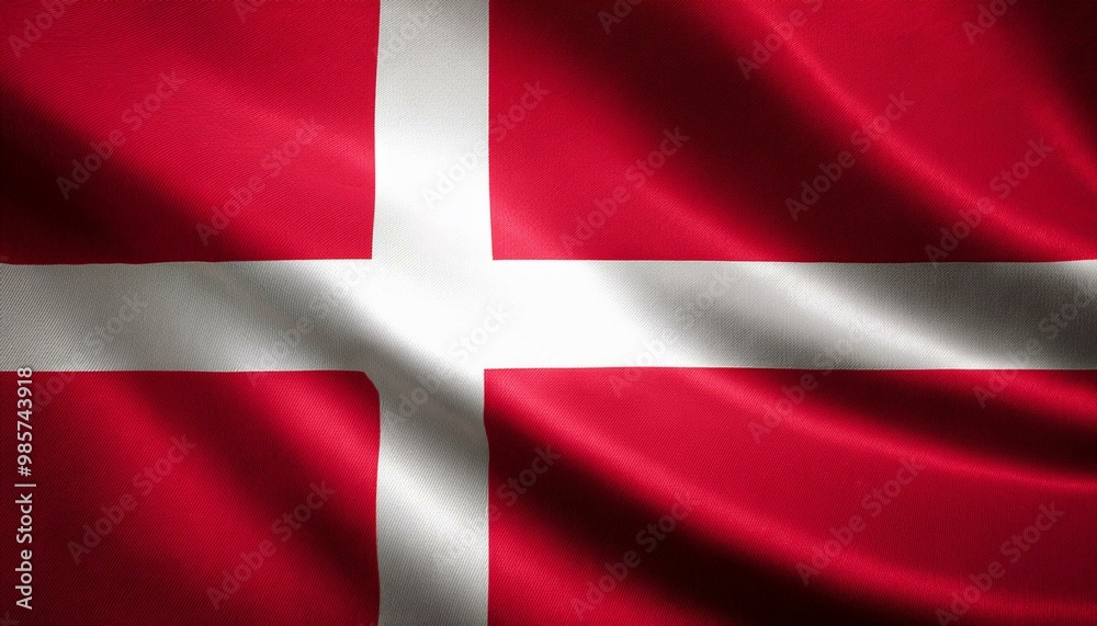 Fototapeta premium デンマークの国旗(waving national flag of Denmark.) 