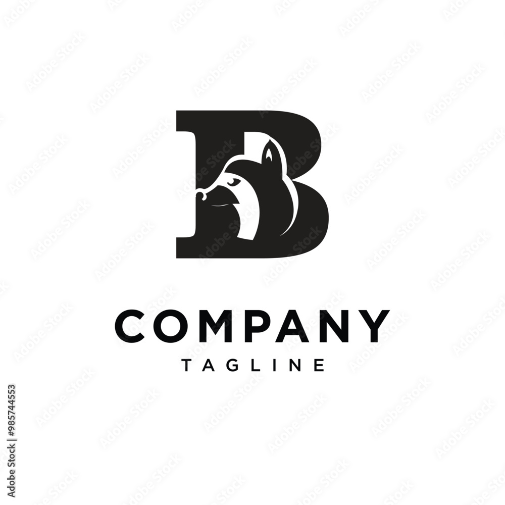 Letter B Raccoons wild trapper logo icon vector. Letter B Raccoons wild trapper logo icon vector.