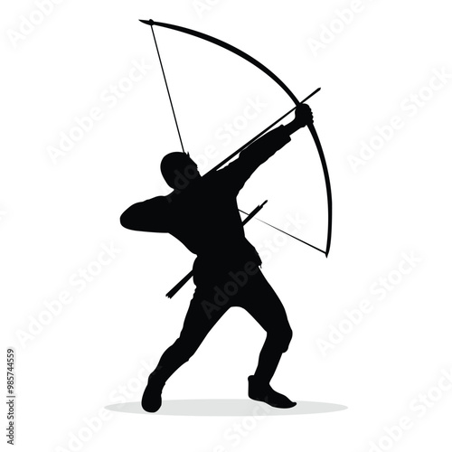 Archer Silhouette, cute Archer Vector Silhouette, Cute Archer cartoon Silhouette, Archer vector Silhouette, Archer icon Silhouette, Archer vector																									