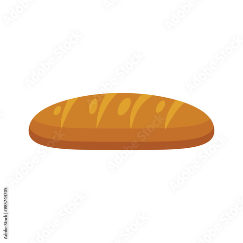 Delicious bread flat vector illustration isolated on white background