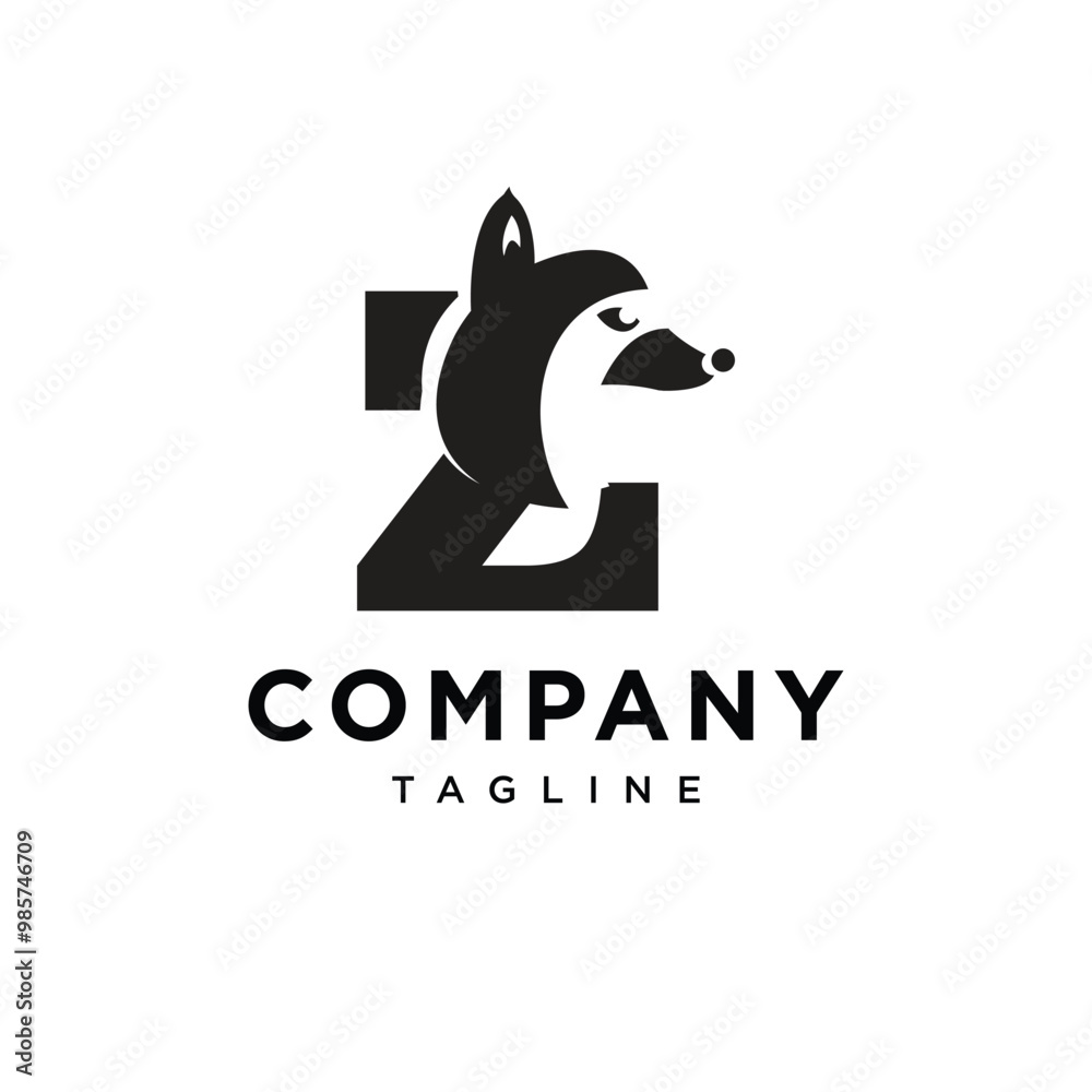 Letter Z Raccoons wild trapper logo icon vector. Letter Z Raccoons wild trapper logo icon vector.
