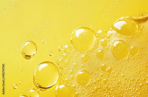 Wallpaper Mural close up of yellow oil bubbles in liquid Torontodigital.ca