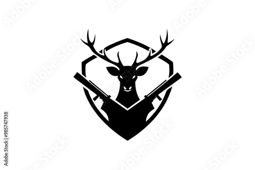 Logo for hunting vector art illustration, background white