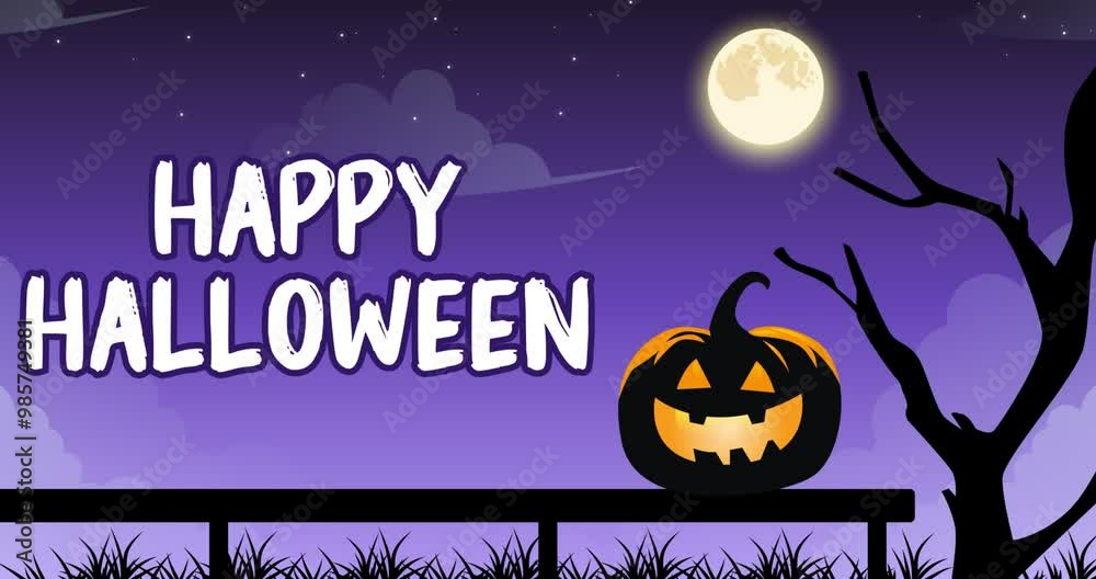 Scary Pumpkin Animation for Spooky Halloween Videos with copy spaces Scary Pumpkin Animation for Spooky Halloween Videos with copy spaces
