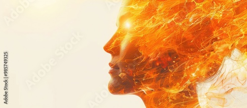 Striking and Captivating Fiery Abstract Portrait Depicting a Human Face with Intense Emotion and Dramatic Ethereal Visionary Energy