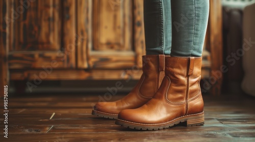 Stylish Leather Boots for Fall Fashion photo