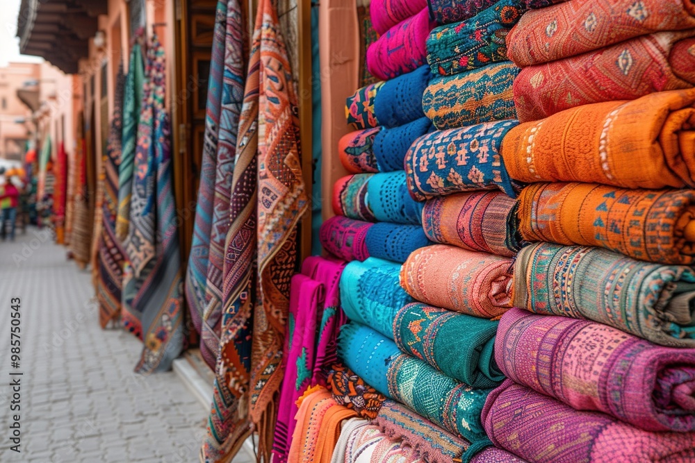 Beautiful moroccan rugs hanging outside a shop Beautiful moroccan rugs hanging outside a shop