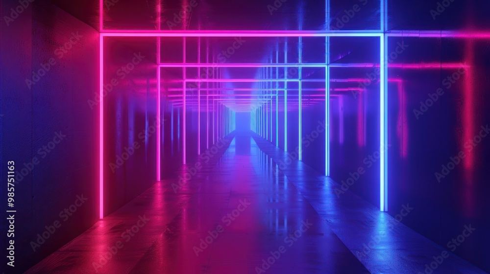 Neon Tunnel Abstract Art Neon Tunnel Abstract Art