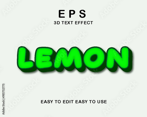 Editable 3d text style effect - Lemon text effect Template