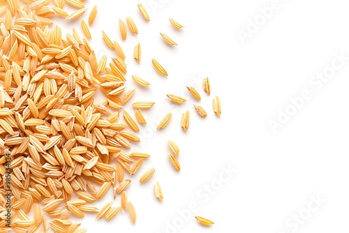 Rice grains isolated on white background