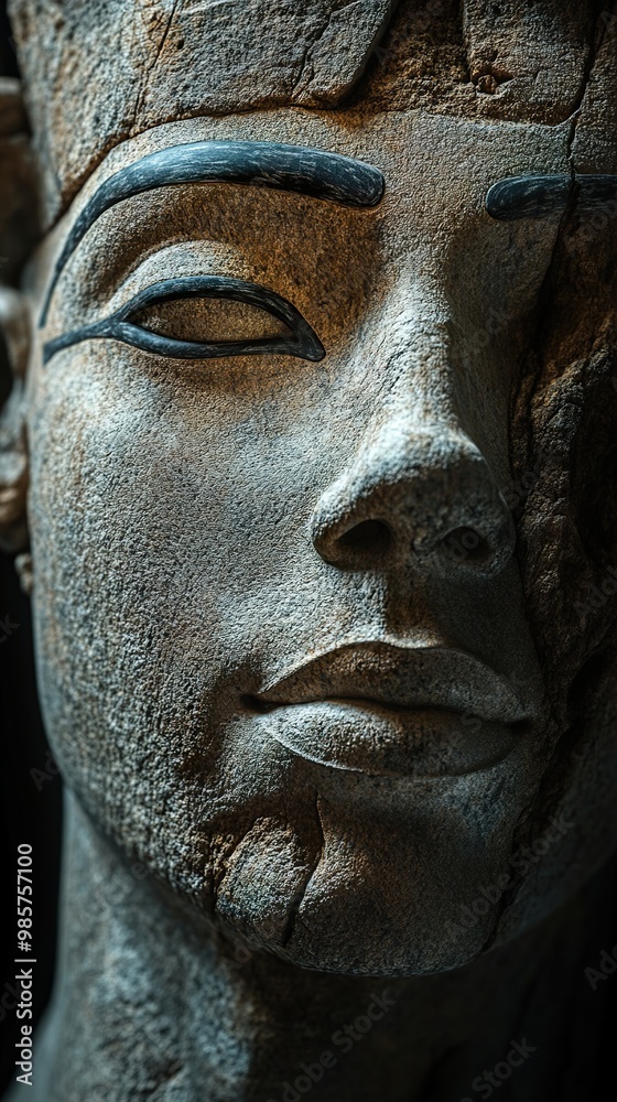 Close-up of an Ancient Egyptian Pharaoh Stone Sculpture Close-up of an Ancient Egyptian Pharaoh Stone Sculpture