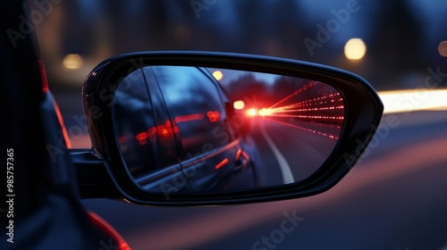 Before changing lanes, side mirror view illuminates the area in which a driver is blind.