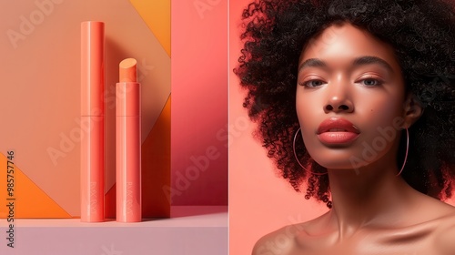 Diverse Beauty and Makeup Product Mockups Featuring Lipsticks and Models

 photo