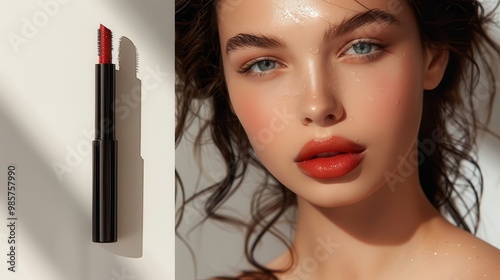 Diverse Beauty and Makeup Product Mockups Featuring Lipsticks and Models

 photo