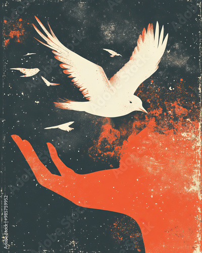 Power of Manifesting Minimal Concept, Artistic Illustration Inspired by the Law of Attraction