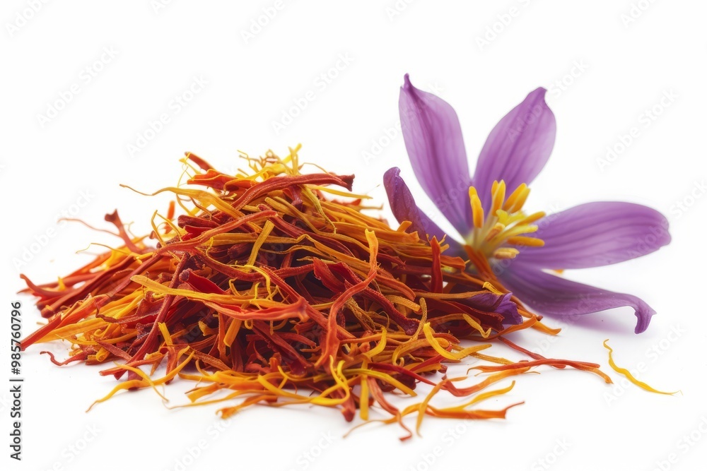 Fototapeta premium A fresh Saffron and Saffron Power isolated on white
