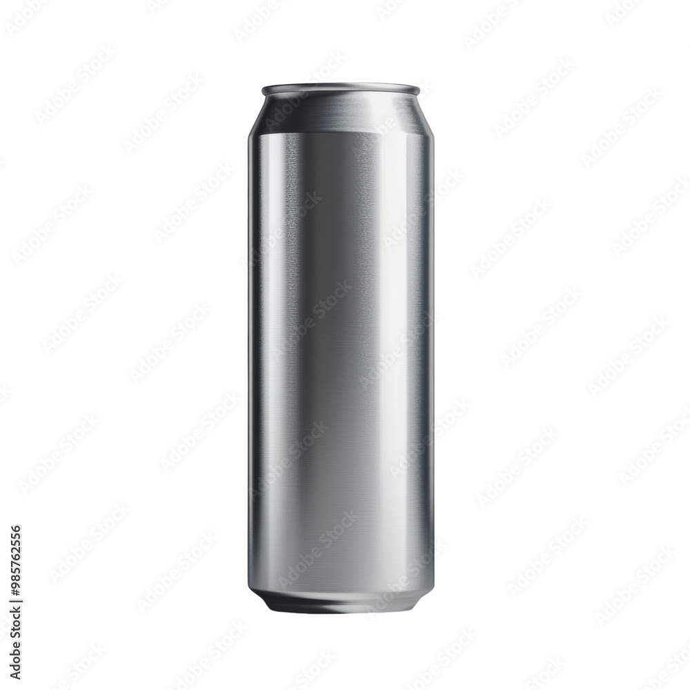 Tall aluminum drink can with space for branding or label design, mockup, png, transparent background. Tall aluminum drink can with space for branding or label design, mockup, png, transparent background.