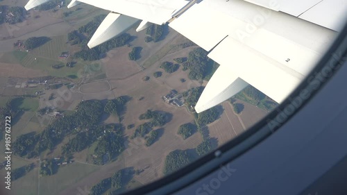 Stockholm, Sweden A plane takes off from Arlanda Airport photo