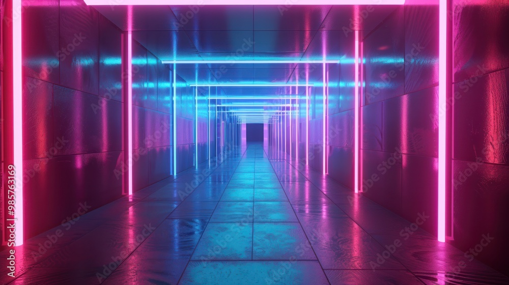 Neon Lights Corridor Neon Lights Corridor