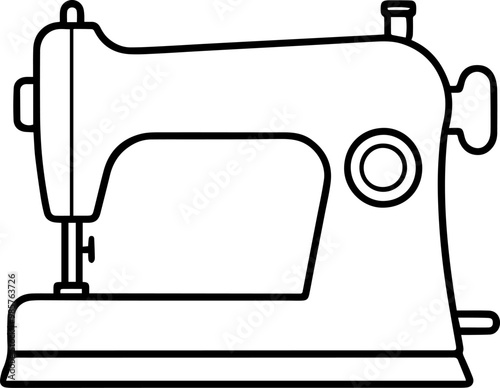 sewing machine line art silhouette vector illustration