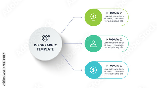 Creative concept for infographic with 3 steps, options, parts or processes. Business data visualization.