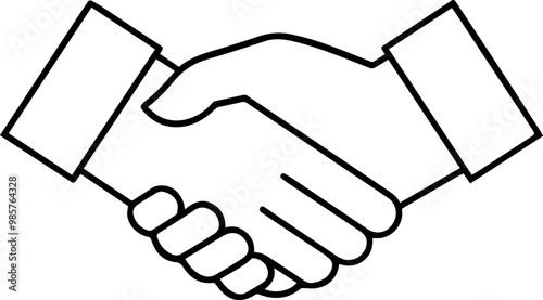 handshake icon silhouette vector illustration