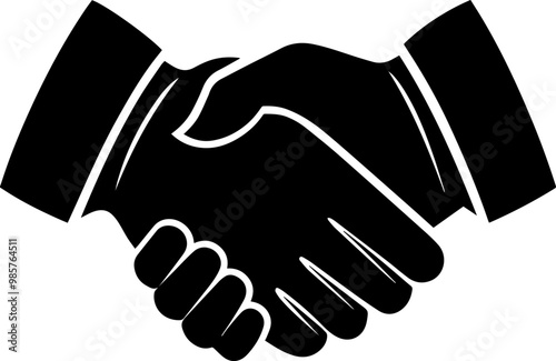 handshake icon silhouette vector illustration