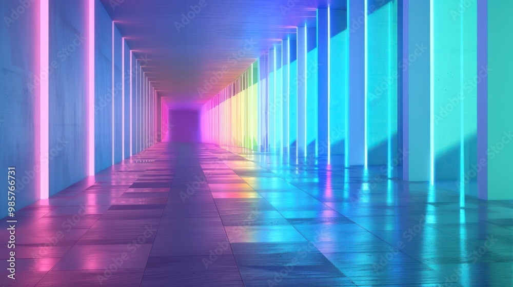 Neon Lights Corridor Neon Lights Corridor