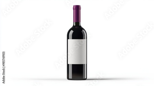 Wine Bottle with Blank Label and without label