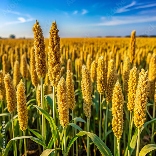 field of wheatwheat, field, agriculture, nature, cereal, grain, plant, farm, summer, crop, food, corn, sky, green, harvest, yellow, seed, grass, rye, ripe, bread, blue, landscape, barley, ear photo