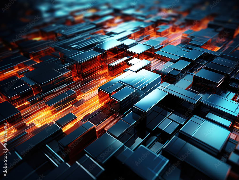 Obraz premium Scifi inspired glowing particle techno background