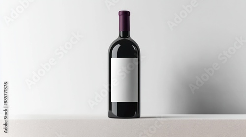 Wine Bottle with Blank Label and without label