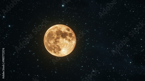 Full moon illuminating a night sky