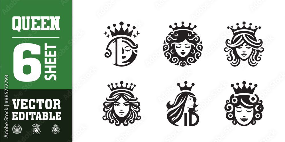 Fototapeta premium women beauty queen head prince logo design illustration inspiration