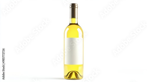 Wine Bottle with Blank Label and without label