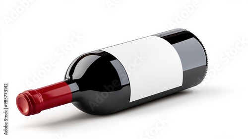 Wine Bottle with Blank Label and without label