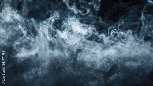 Aromatherapy concepts gray smoke on dark background