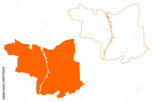 Terneuzen municipality (Kingdom of the Netherlands, Holland, Zeeland or Zealand province) map vector illustration, scribble sketch map